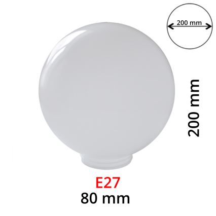 Náhradné tienidlo mliečne pre nástenné svietidlá PARK E27 pr. 20 cm