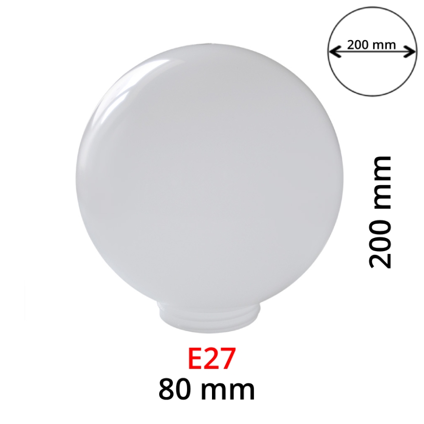 Náhradné tienidlo mliečne pre nástenné svietidlá PARK E27 pr. 20 cm