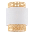 Náhradné tienidlo pre stolnú lampu a luster BOHO E27 pr. 20 cm ratan/biela