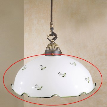 Náhradné univerzálne sklo NONNA, pätica E27, priemer 20 cm, biela/zelená