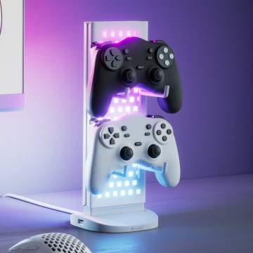 Nanoleaf - LED RGBIC stmievateľná nabíjacia stolná stanica 3v1 5V 2700-6500K biela