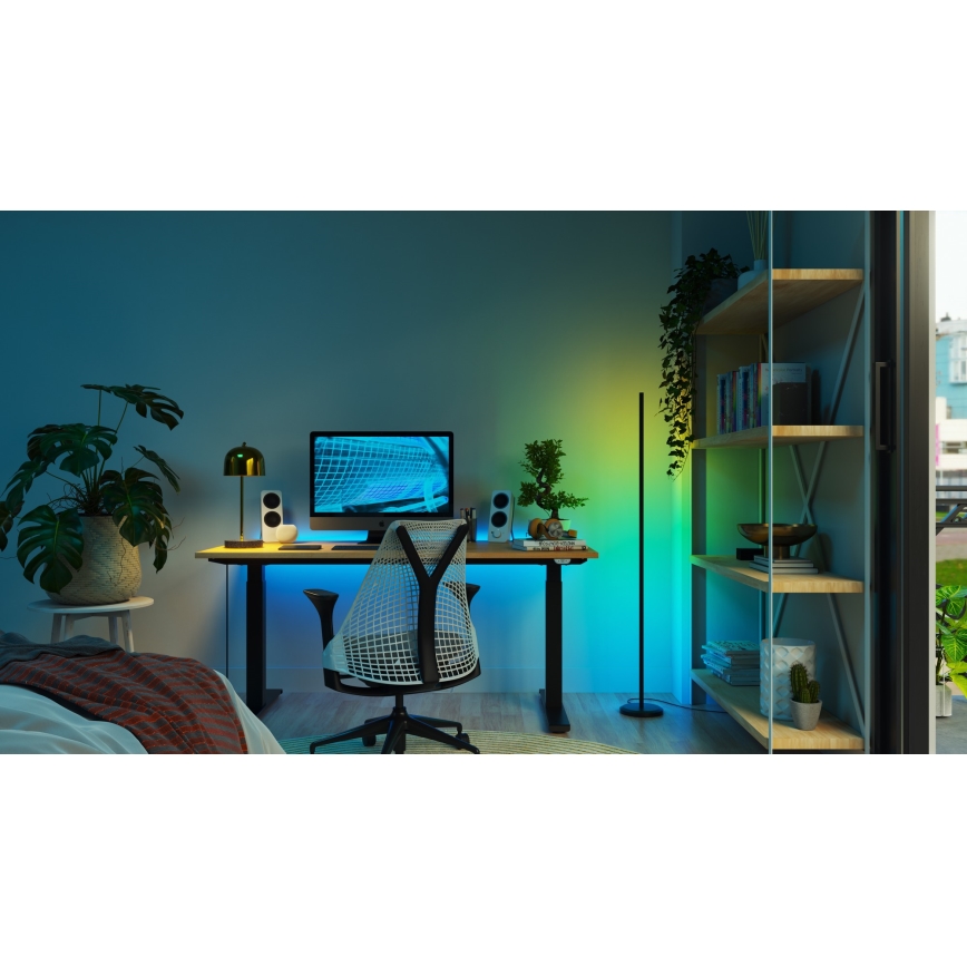 Nanoleaf - LED RGBW Stmievateľná stojaca lampa LED/22W/230V 2200-6500K Wi-Fi čierna