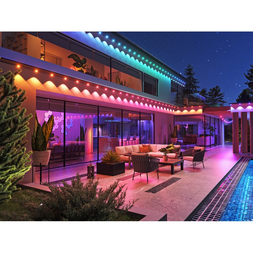 Nanoleaf - Rozširujúca sada LED RGBCW Stmievateľná vonkajšia reťaz 10xLED/7,2W/230V 5m 2200-6500K IP67 Wi-Fi