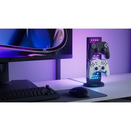 Nanoleaf - LED RGBIC Stmievateľná nabíjacia stolná stanice 5V 2700-6500K čierna
