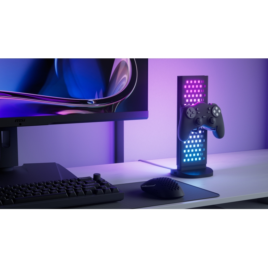 Nanoleaf - LED RGBIC Stmievateľná nabíjacia stolná stanice 5V 2700-6500K čierna