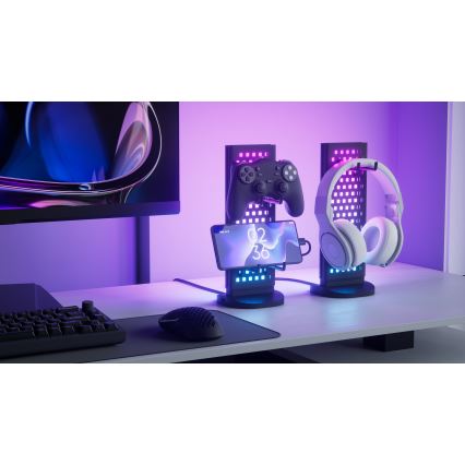 Nanoleaf - LED RGBIC Stmievateľná nabíjacia stolná stanice 5V 2700-6500K čierna