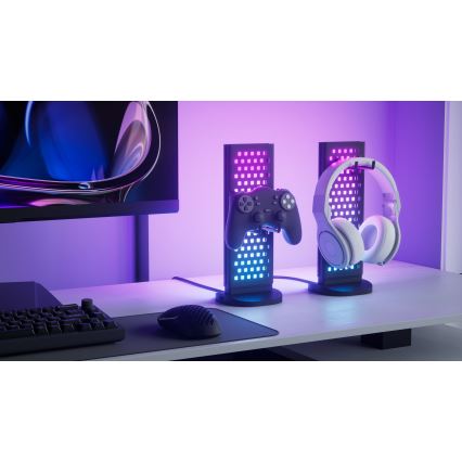 Nanoleaf - LED RGBIC Stmievateľná nabíjacia stolná stanice 5V 2700-6500K čierna