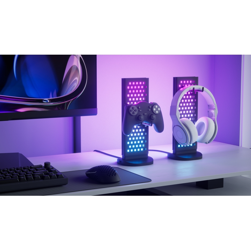 Nanoleaf - LED RGBIC Stmievateľná nabíjacia stolná stanice 5V 2700-6500K čierna