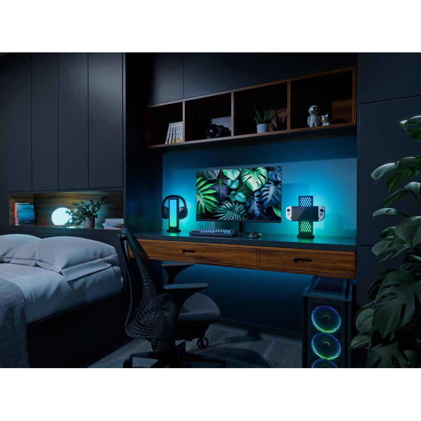 Nanoleaf - LED RGBIC Stmievateľná nabíjacia stolná stanice 5V 2700-6500K čierna