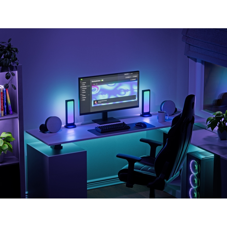 Nanoleaf - LED RGBIC Stmievateľná nabíjacia stolná stanice 5V 2700-6500K čierna