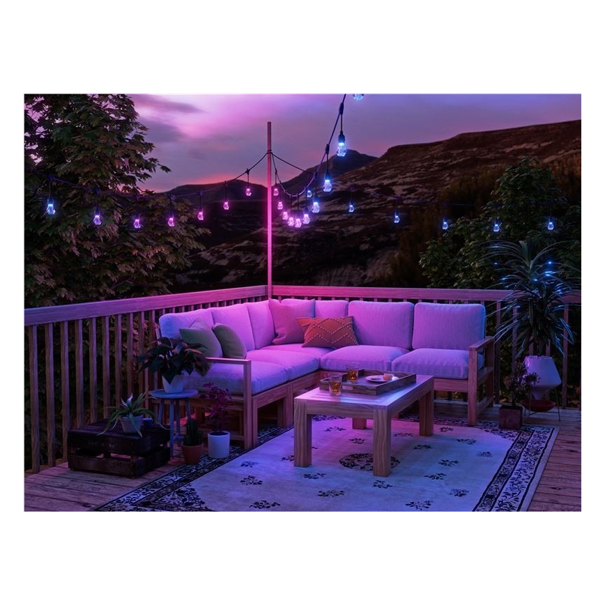 Nanoleaf - Rozširujúca sada LED RGBWIC Stmievateľná vonkajšia reťaz GIRLANDA 20xLED 15m 2700-6500K Wi-Fi IP65