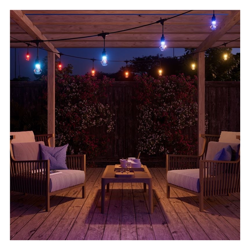 Nanoleaf - Rozširujúca sada LED RGBWIC Stmievateľná vonkajšia reťaz GIRLANDA 20xLED 15m 2700-6500K Wi-Fi IP65