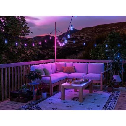 Nanoleaf - Rozširovacia sada LED RGBWIC Stmievateľná vonkajšia reťaz GIRLANDA 20xLED 15m 2700-6500K Wi-Fi IP65