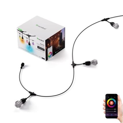 Nanoleaf - Rozširujúca sada LED RGBWIC Stmievateľná vonkajšia girlanda 20xLED 15m 2700-6500K Wi-Fi IP65