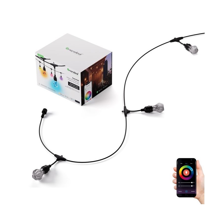 Nanoleaf - Rozširujúca sada LED RGBWIC Stmievateľná vonkajšia girlanda 20xLED 15m 2700-6500K Wi-Fi IP65