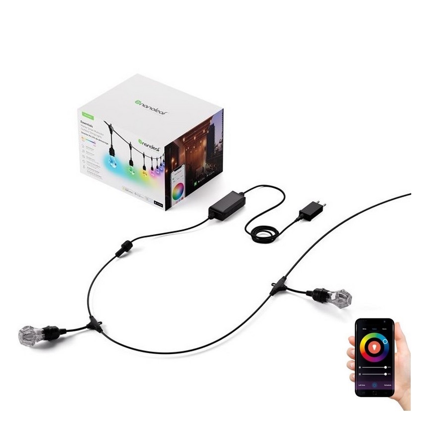 Nanoleaf - LED RGBWIC Stlmiteľný vonkajší reťaz GIRLANDA 20xLED 15m 2700-6500K Wi-Fi IP65