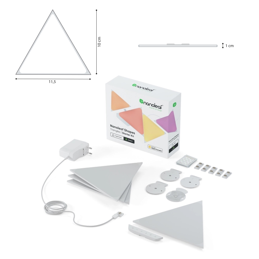 Nanoleaf - Rozširovacia SADA 10x LED RGB Stmievateľný panel TRIANGLES LED/0,5W/230V Wi-Fi
