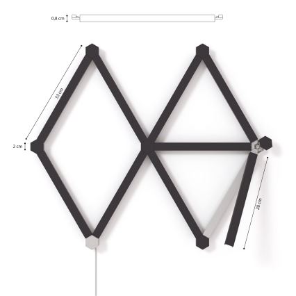 Nanoleaf - Sada krytov na lištu LINES 9 ks čierna matná