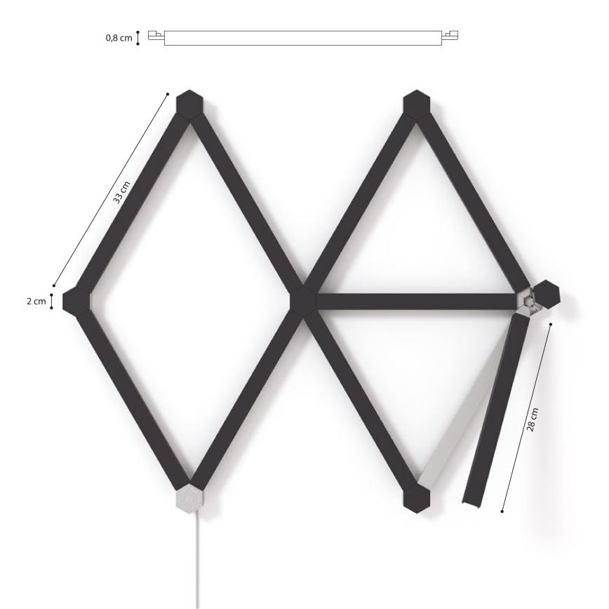 Nanoleaf - Sada krytov na lištu LINES 9 ks čierna matná