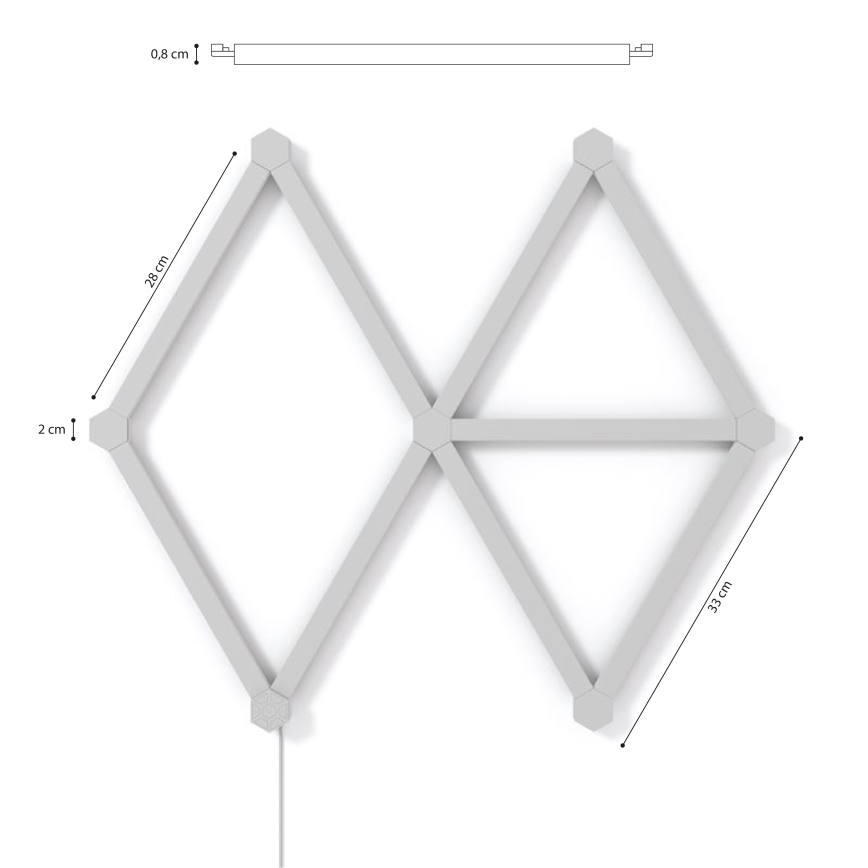 Nanoleaf - SADA 9x LED RGBW Stmievateľná lišta LINES LED/2W/230V 1200-6000K Wi-Fi
