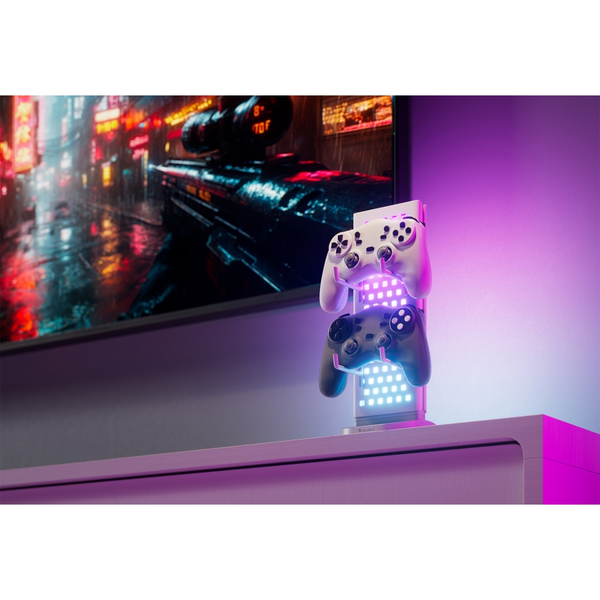 Nanoleaf - LED RGBIC Stmievateľná nabíjacia stolná stanica 3 v 1 5V 2700-6500K čierna