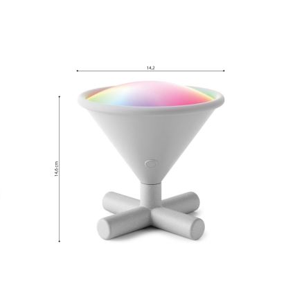 Nanoleaf - LED RGBW Stmievateľná nabíjacia stolná lampa UMBRA CONO LED/2,4W/5V 2700-6500K 2530 mAh šedá