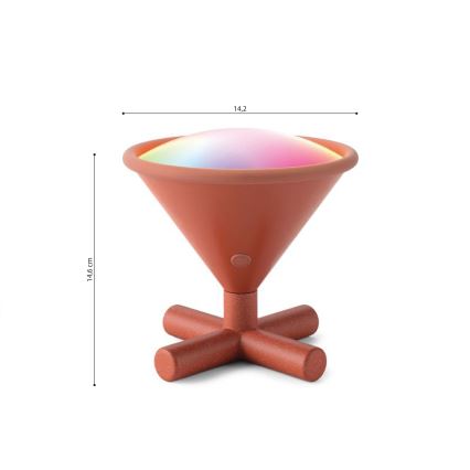 Nanoleaf - LED RGBW Stmievateľná nabíjacia stolná lampa UMBRA CONO LED/2,4W/5V 2700-6500K 2530 mAh hnedá