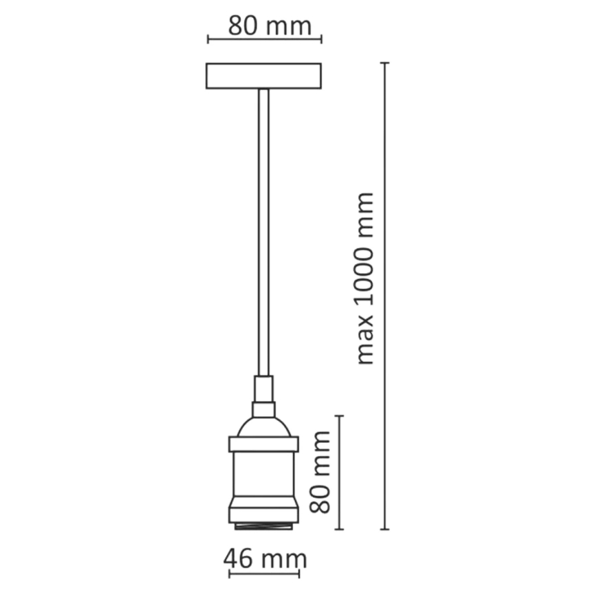 Napájací kábel 1xE27/20W/230V zlatý