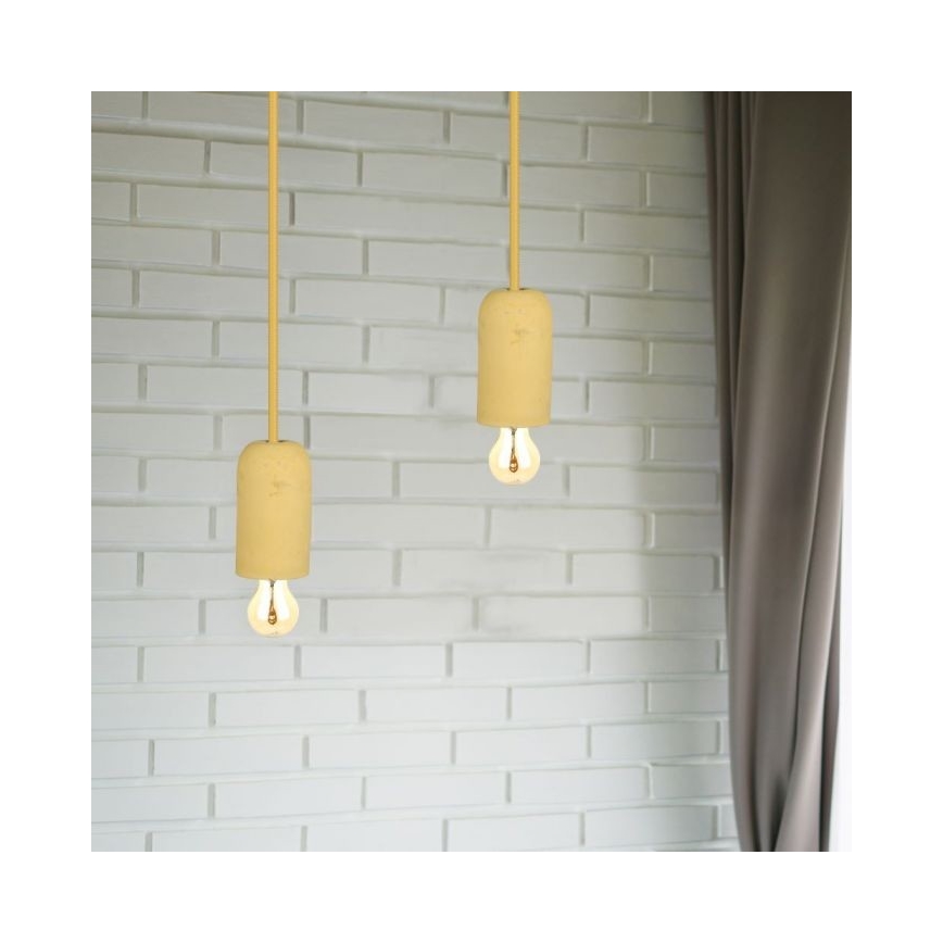 Napájací kábel 1xE27/60W/230V betón/béžová