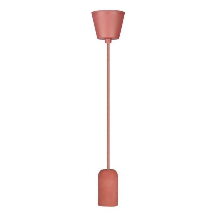 Napájací kábel 1xE27/60W/230V betón/červená