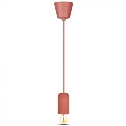 Napájací kábel 1xE27/60W/230V betón/červená