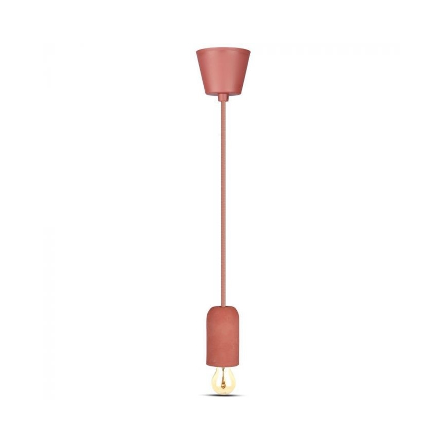 Napájací kábel 1xE27/60W/230V betón/červená