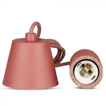 Napájací kábel 1xE27/60W/230V betón/červená