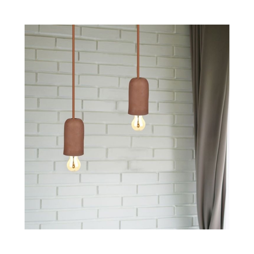Napájací kábel 1xE27/60W/230V betón/hnedá