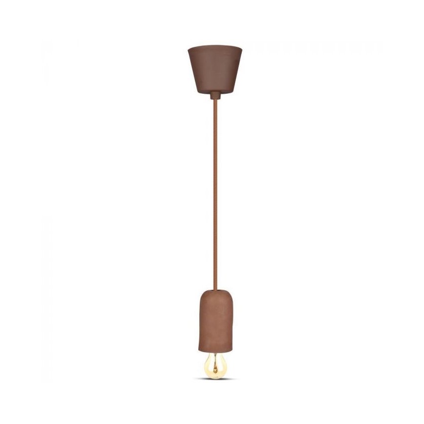 Napájací kábel 1xE27/60W/230V betón/hnedá
