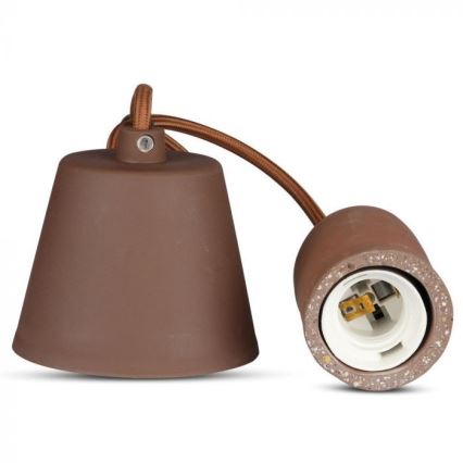 Napájací kábel 1xE27/60W/230V betón/hnedá