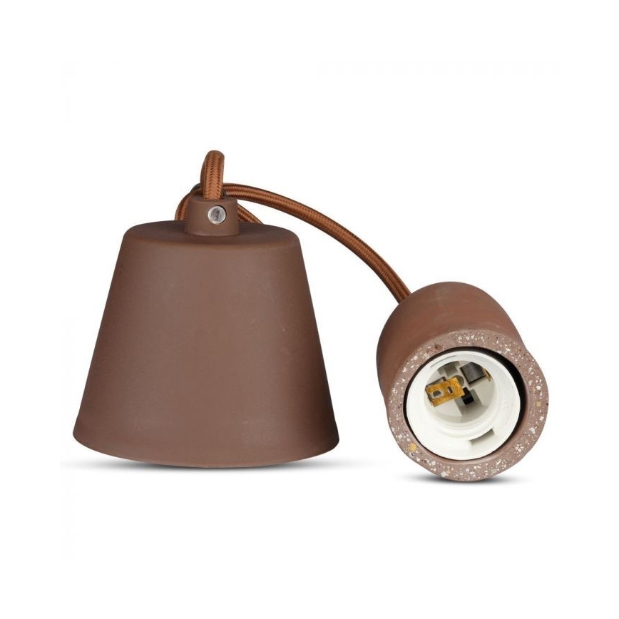 Napájací kábel 1xE27/60W/230V betón/hnedá