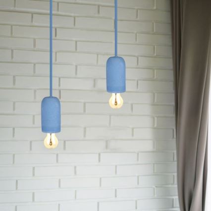 Napájací kábel 1xE27/60W/230V betón/modrá