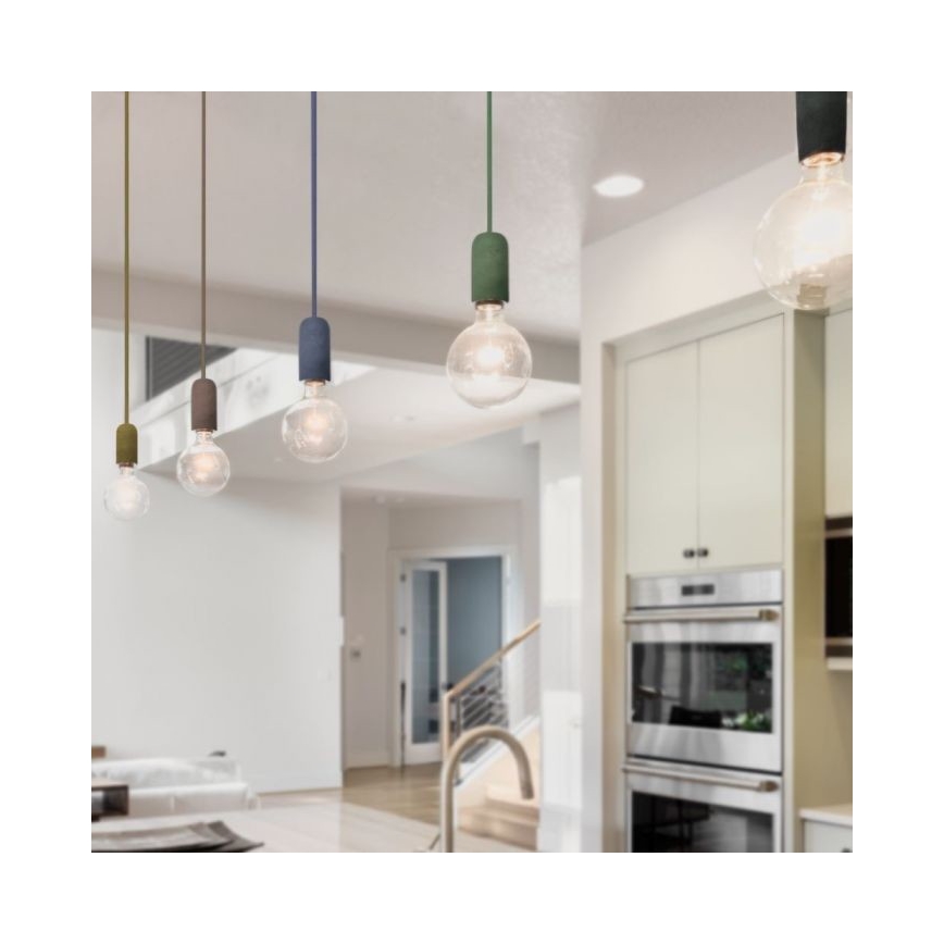 Napájací kábel 1xE27/60W/230V betón/modrá