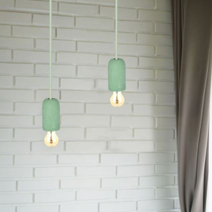 Napájací kábel 1xE27/60W/230V betón/zelená