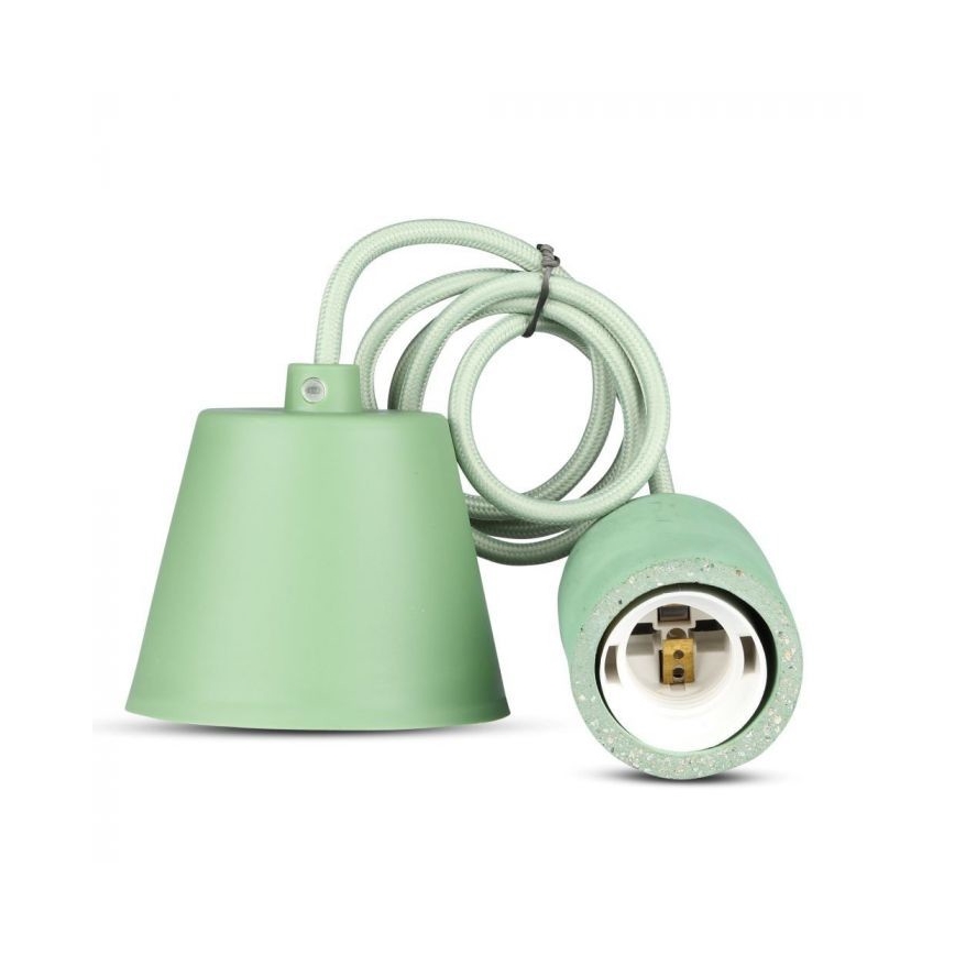 Napájací kábel 1xE27/60W/230V betón/zelená