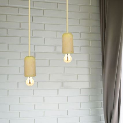 Napájací kábel 1xE27/60W/230V betón/žltá