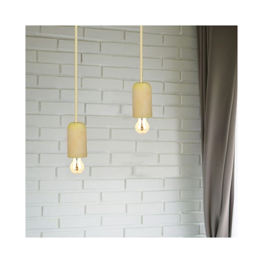 Napájací kábel 1xE27/60W/230V betón/žltá
