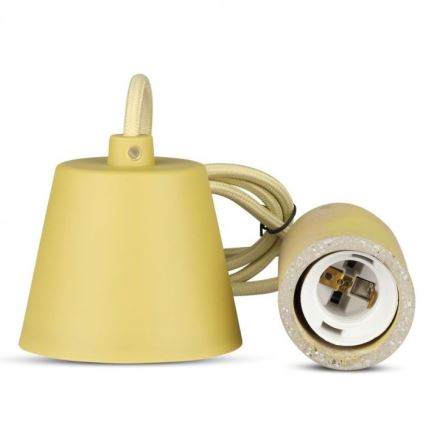 Napájací kábel 1xE27/60W/230V betón/žltá