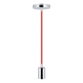 Napájací kábel 1xE27/60W/230V červená/lesklý chróm
