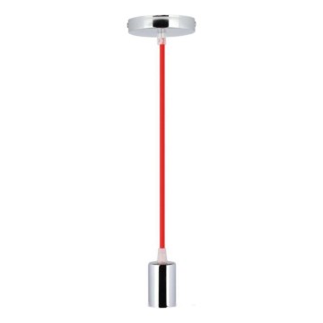 Napájací kábel 1xE27/60W/230V červená/lesklý chróm