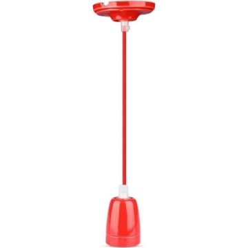 Napájací kábel 1xE27/60W/230V červená/porcelán