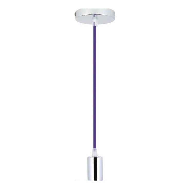 Napájací kábel 1xE27/60W/230V fialová/lesklý chróm