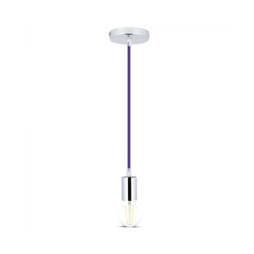 Napájací kábel 1xE27/60W/230V fialová/lesklý chróm