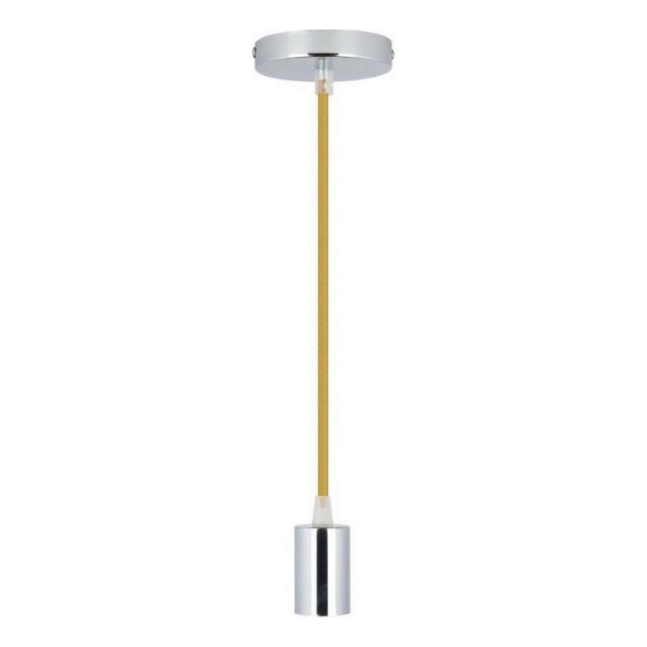 Napájací kábel 1xE27/60W/230V hnedá/lesklý chróm